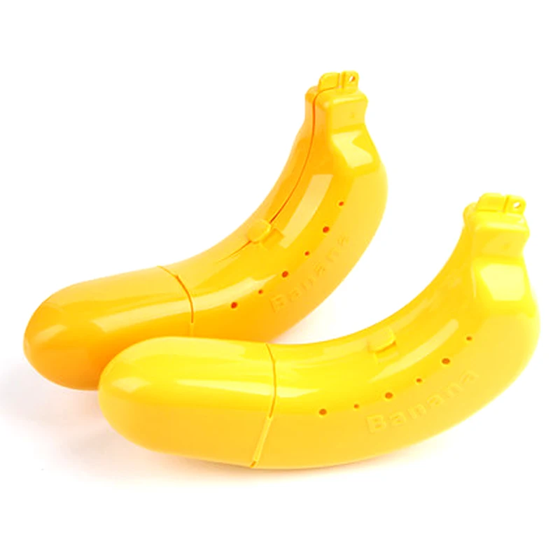 Hot Selling Banana Storage Containers Curved Fruit Saver Crisper Box Plastic Children Container Storage