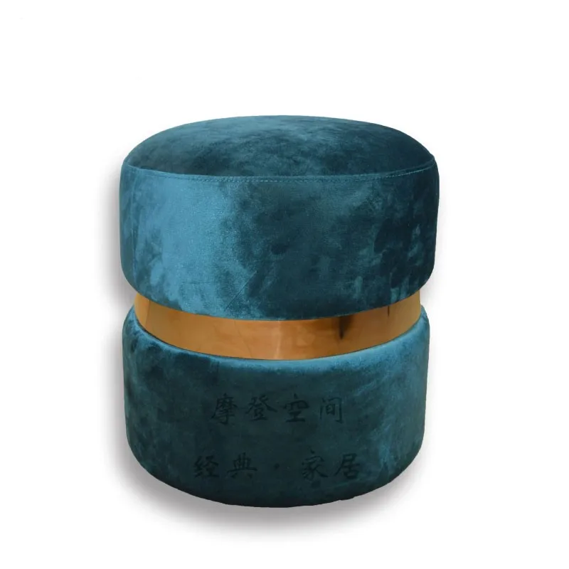 

Minimalist Style LivingRoom Leisure Chair Sofa Ottoman Sandwich cookie stool/Foot Stool/Makeup Stool/40*43CMFlockingFabric Cover