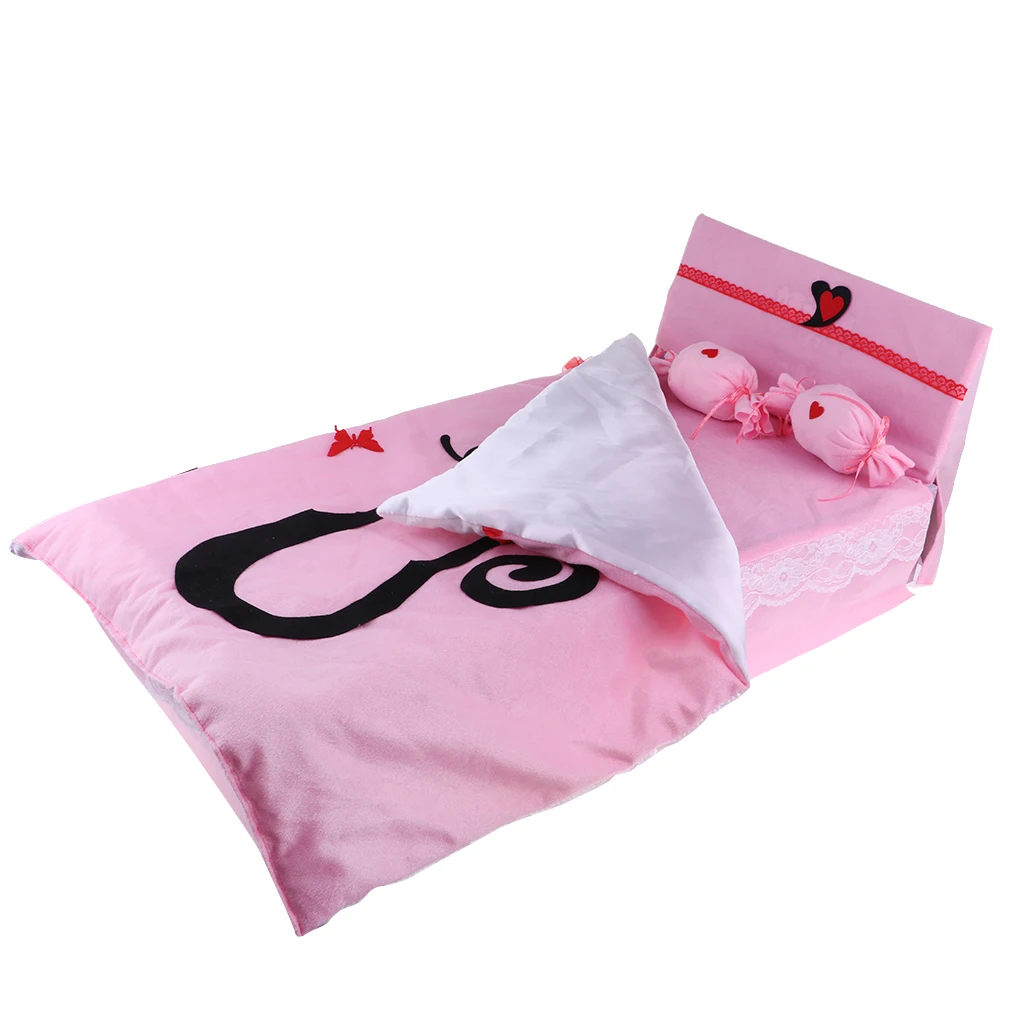 Mini Cardboard Bed Model Bedding Set Mattress Pillows Dolls House Bedroom Furniture for Night Lolita 1/3 BJD Doll Accessory