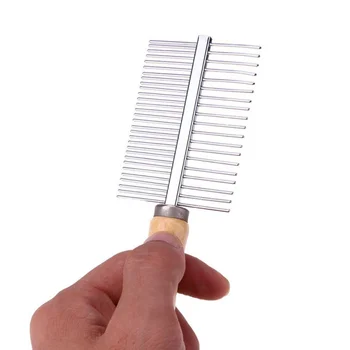 

Pet Dog Professional Comb Stainless Steel Rake Double Row Brush Comb For Dogs Or Cats AB