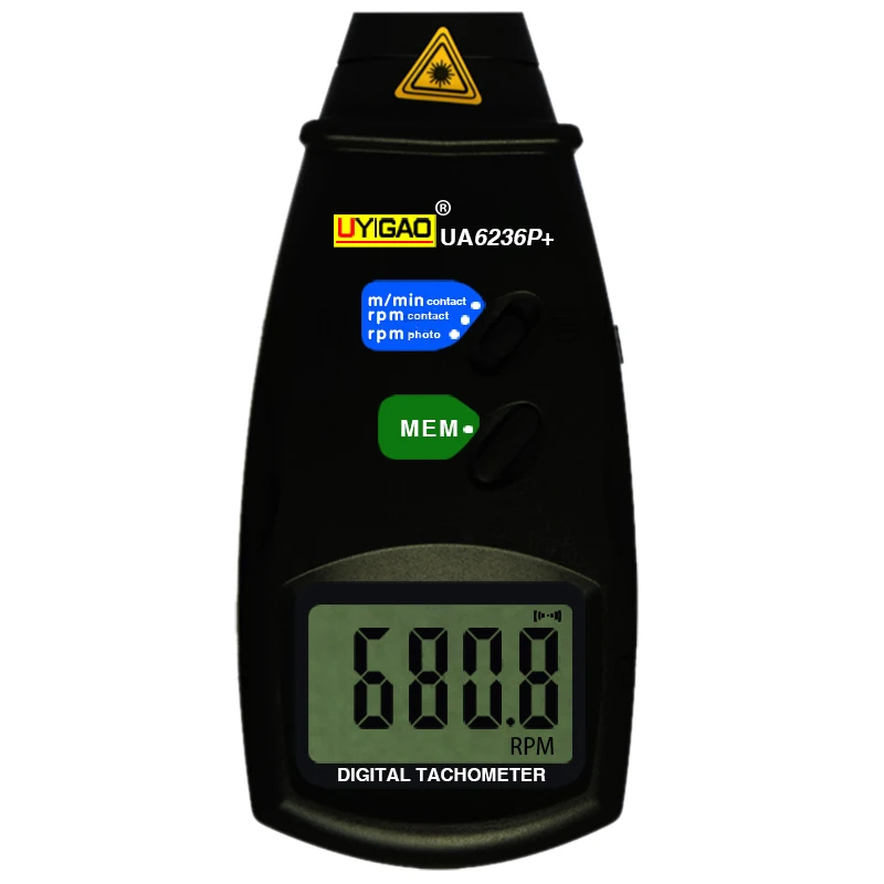 

UYIGAO UA6236P+ Digital Photo Laser Non-Contact Tachometer RPM Motor Meter