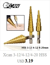Xcan 1шт 4-32 мм пагода сверло шестигранное винтовое Сверло HSS электроинструменты спиральное Рифленое металлическое стальное ступенчатое сверло