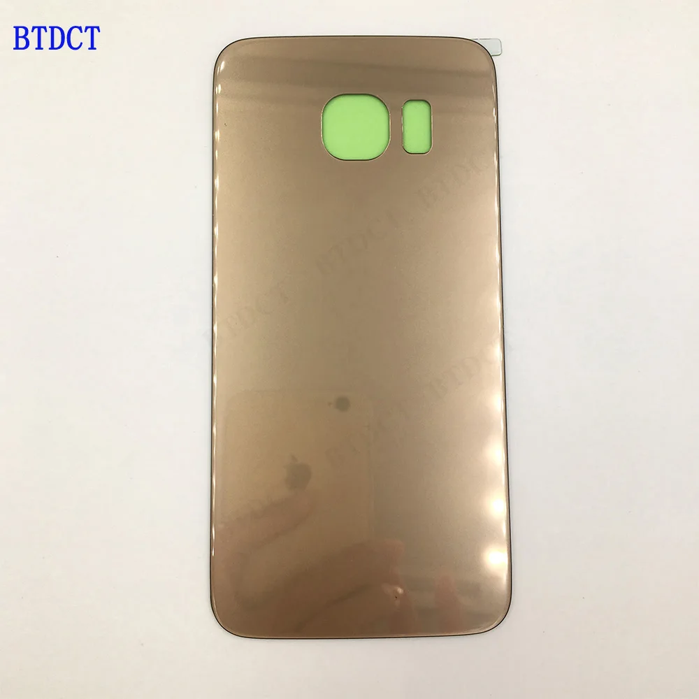 

10Pcs/lot BTDCT Glass back cover For Samsung Galaxy S6 Edge G9250 Battery Door housing with Sticker Package mail