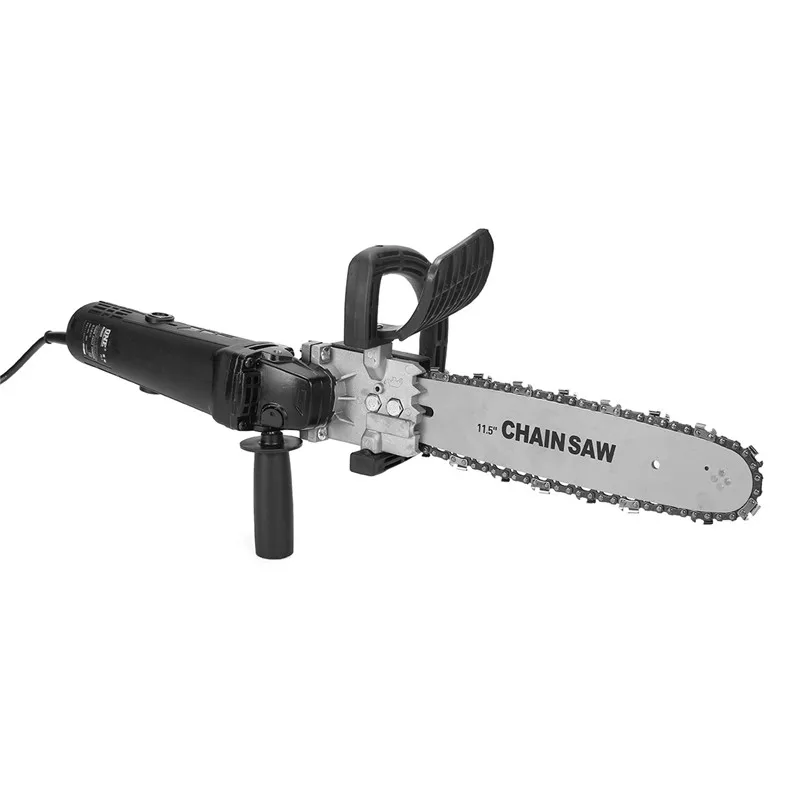 

220V 800W 11.5 Inch Chainsaw Bracket Changed Electric Angle Grinder Chain Saw Woodworking Cutting Power Tool Set