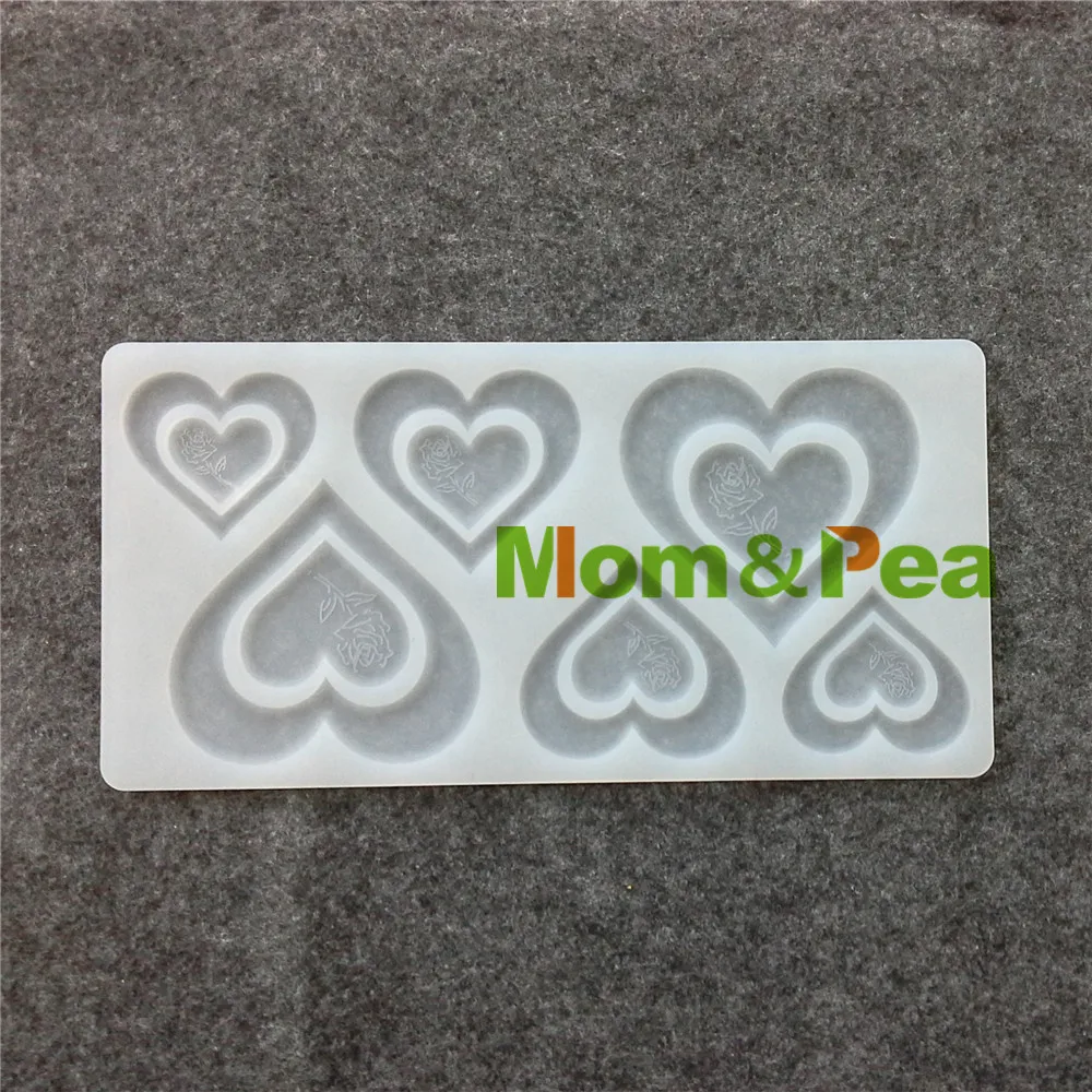 Mom &amp Pea CX009 Высококачественная силиконовая форма в Форме Розы и сердца для