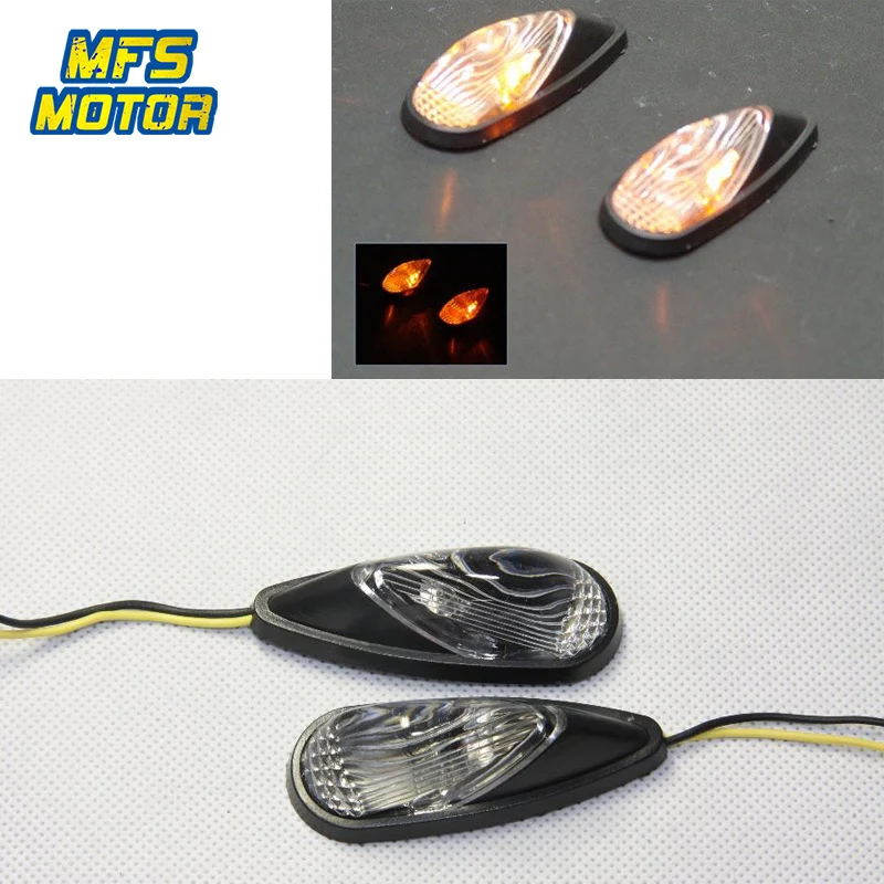 

Pair LED Turn Signal For Honda CBR 600 1000RR Kawasaki Ninja 250 ZX6R Indicator Blinker Side Flash Lights Motorcycle Parts