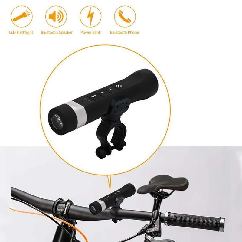 

Outdoor Riding Cycling Multi-function Music Torch Wireless Bluetooth Speaker 4 in 1 Fm Radio + Sd Mp3 + Power Bank + Flashlight