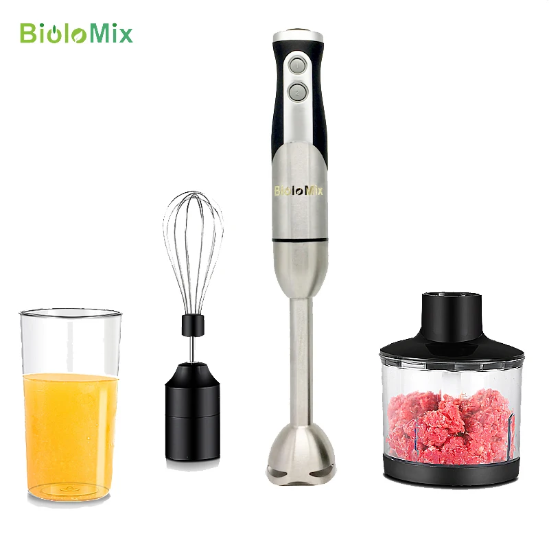 Biolomix 4 in 1 Portable electric immersion Hand Blender Stick food