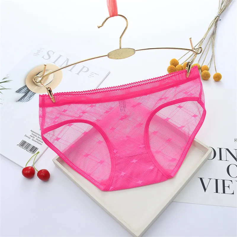 Sexy Seamless Briefs Transparent Women Underwear Panties Ultra-thin Women Briefs Lace Sexy Panty Cotton Underpants Plus Size 39 (7)