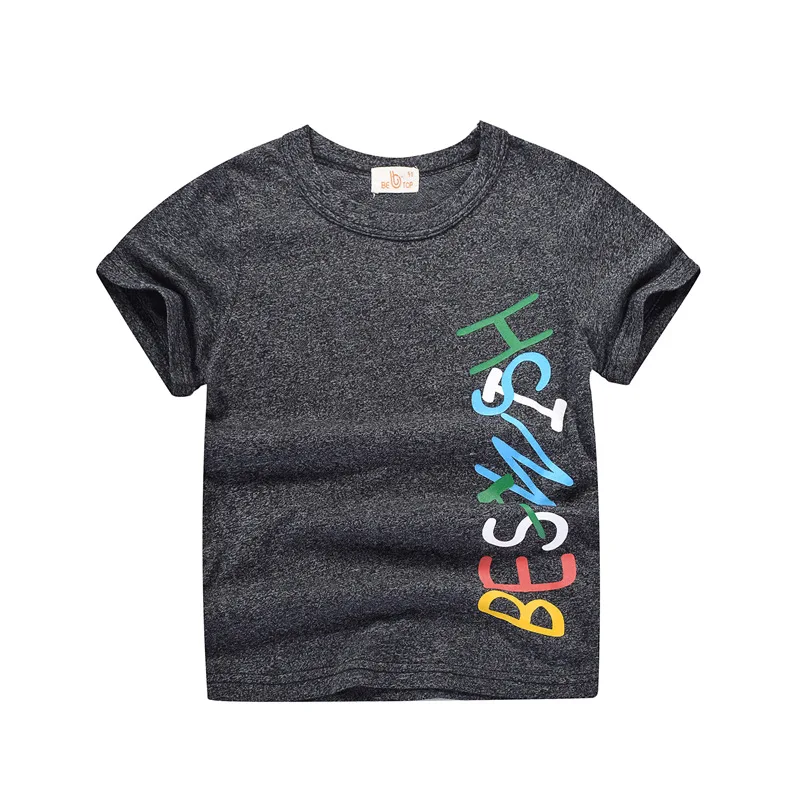 

2019 Cotton Kids Shirts Baby Boys Casual Short Sleeve Letter Print T-shirt for Boy Summer Children Toddlder Tee Shirts Tops