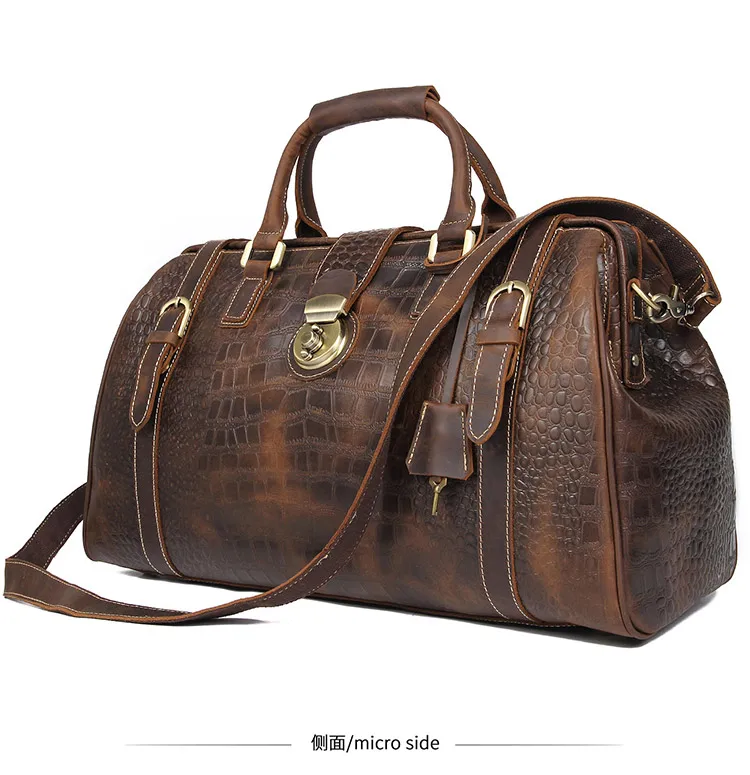 20 "для женщин Путешествия Duffle Большой возможности BagsReal кожа выходные Bag2019Lady бизнес крокодил ноутбук Путешествия Сумочка Сумка