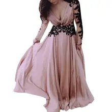 Yfashion Women Sexy V-neck Backless Dress Chic Elegant Lace Long Sleeve Party Dress Yfashion Women Sexy V-neck Backless Dress Chic Elegant Lace Long Sleeve Party Dress