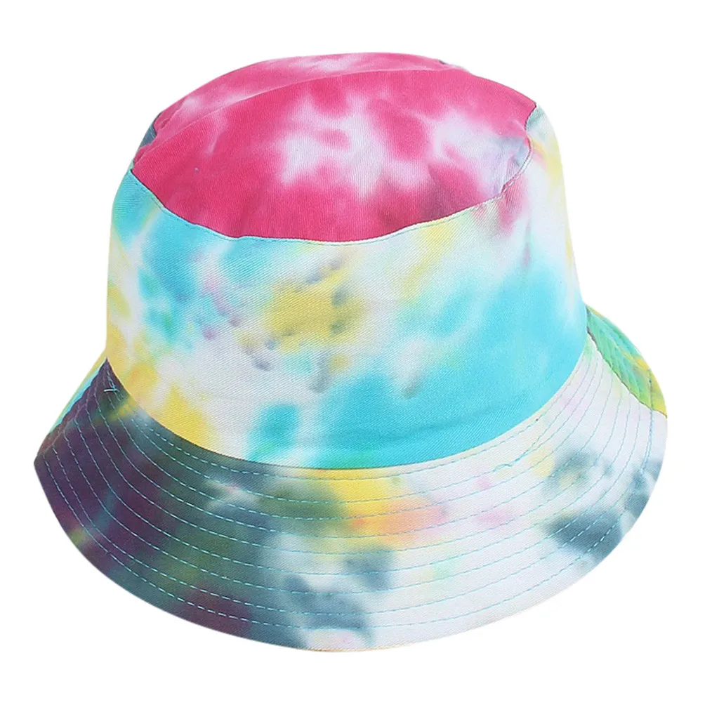 Хлопок галстук краситель цвет Панама шляпа для взрослых Открытый Защита от солнца хлопковая шапка рыбак шляпа пляж фестиваль шляпы складная шляпа от солнца