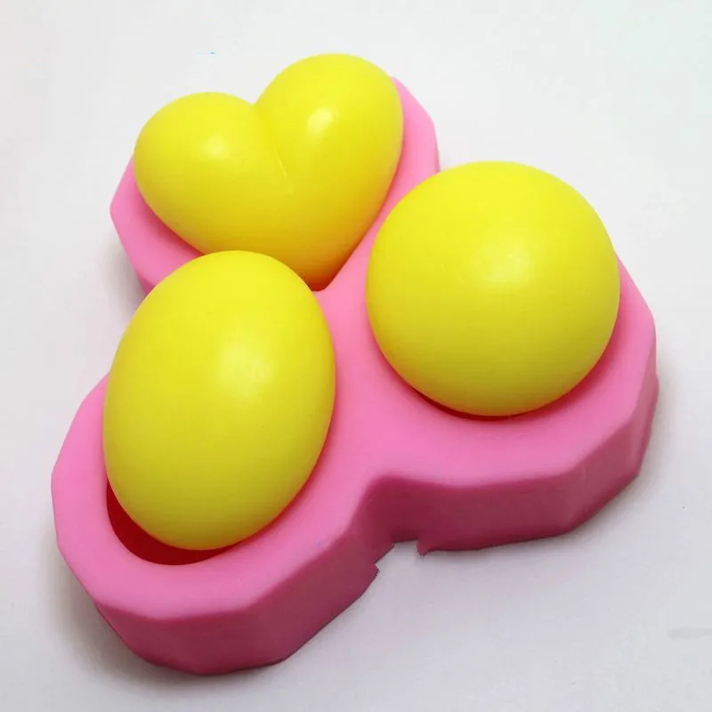 Heart shaped egg Round Ball Shape Soap Mold DIY Candle Cake Making