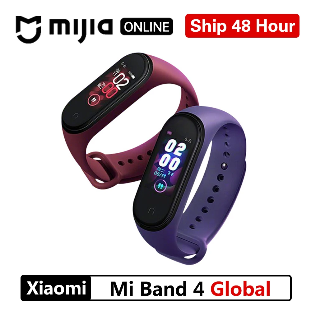 

In Stock Global Xiaomi Mi Band 4 Color Screen Bracelet Heart Rate Fitness Newest miband 4 Bluetooth 5.0 50M Swimming Waterproof