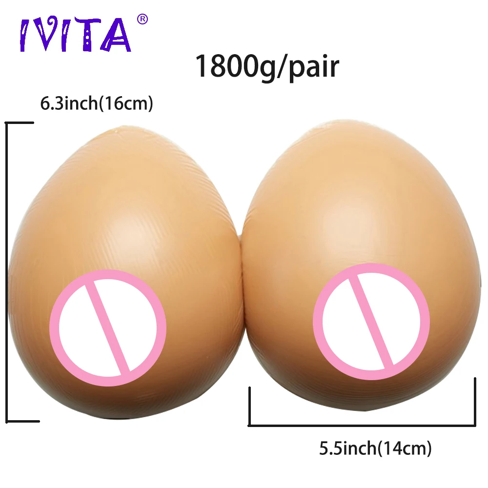 

IVITA 1800g Silicone Breasts Forms Artificial Breast For Sexy Crossdresser Transgender Drag Queen Ladyboy Enhancer Cosplay