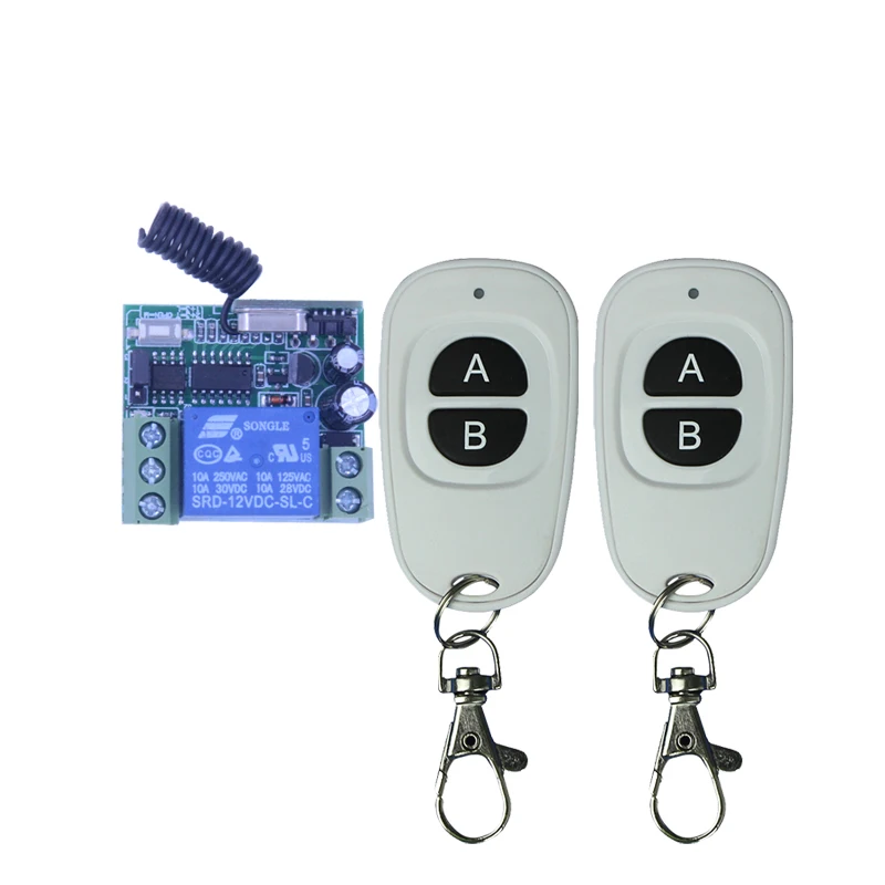 

New DC12V 1CH RF Wireless Remote Control Switch System Transmitter with Two-button Receiver Smart Home Switch