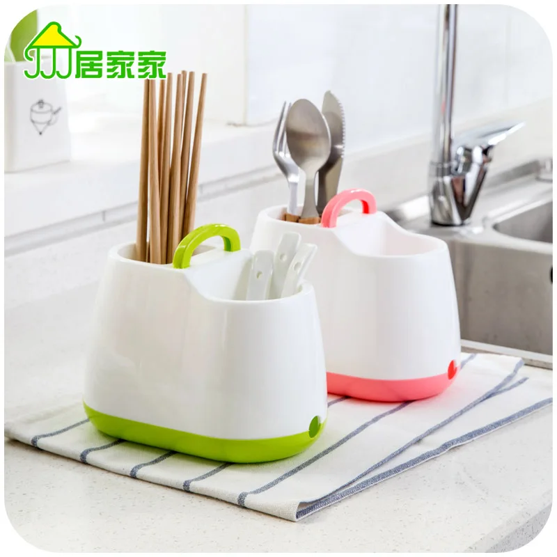 Colorful Korean portable chopsticks cage kitchen cutlery storage box