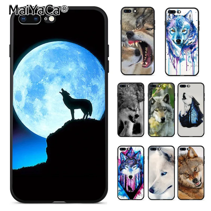 MaiYaCa Running Fierce wolf New Personalized print Phone Accessories Case for Apple iPhone 8 7 6 6S Plus X 5 5S SE 5C Cellphones