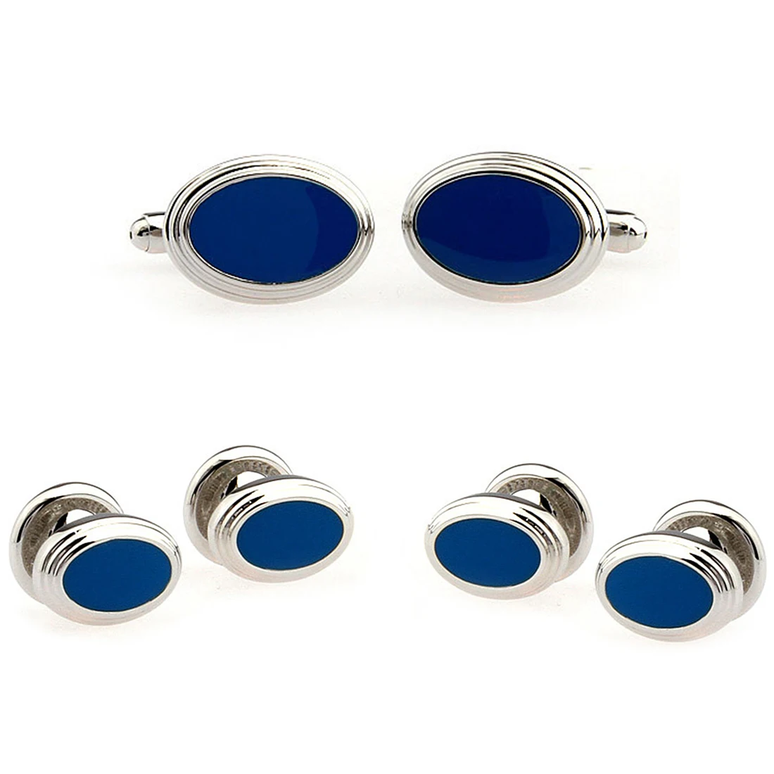 Cufflinks For Mens Novelty Blue Crystal Luxury Brand Cufflinks High