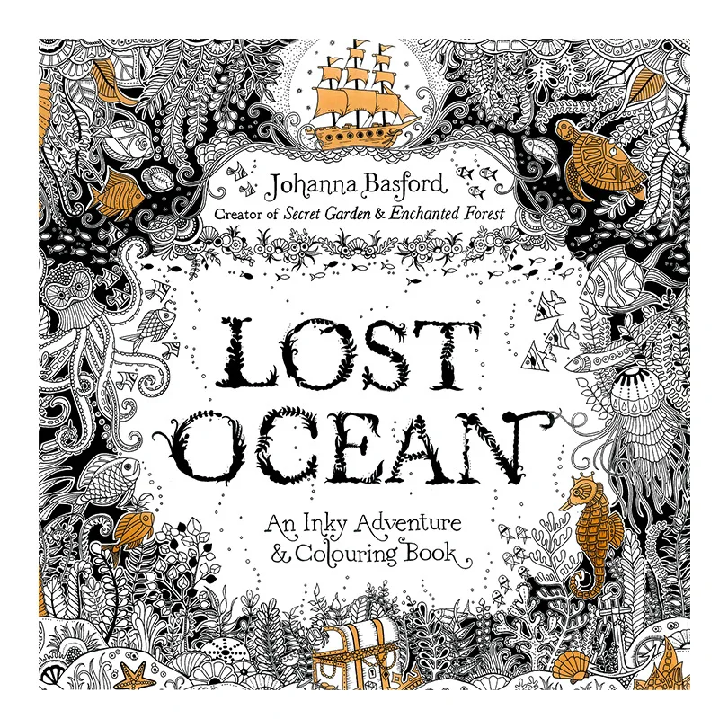 Кавайные стили снимают стресс товары для рукоделия книжка-раскраска для детей Взрослые мандалы краски Рисование секретный сад раскраски - Цвет: Lost Ocean
