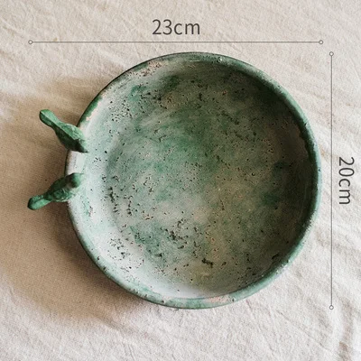 set 2 antique rustic handcrafted round metal tray bird feeder