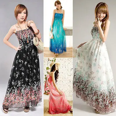  font b Women b font print font b Sexy b font Boho Long Maxi font