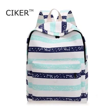 Ciker adrette frauen leinwand rucksack mode mochila rucksack schultasche streifen frauen rucksäcke für teenager mädchen bookbag