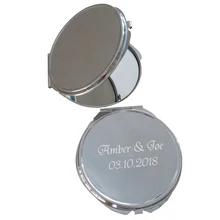 50Piece Personalized Party Gift Souvenirs,Small Cosmetic Mirror Mini,Customized Wedding Favor For Guests,Engrave Name & Date