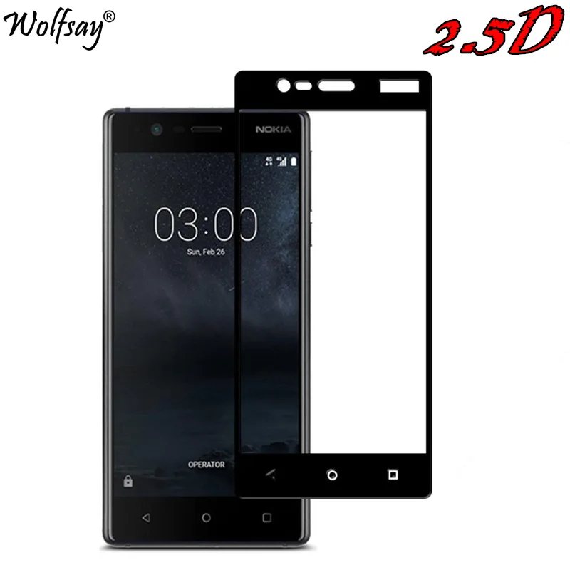 

sFor Nokia 3 Tempered Glass Full Coverage Screen Protector For Nokia 3 Glass Anti-Explosion Protective Glass For Nokia 3 TA-1032