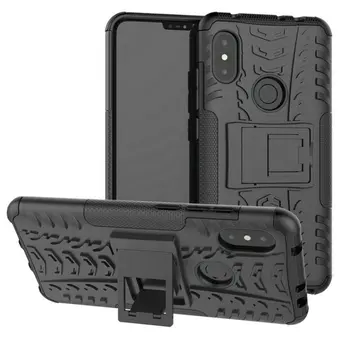 

30pcs/lot PC+Soft Silicone Tyre Heavy Duty Armor Shockproof Hard Case For Xiaomi Redmi Note 6 Pro Mi Max 3 Pocophone F1
