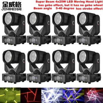 

Free Shipping 8pcs/lot Best Effect Super Beam 4x25w Moving Head Light Led Stage Disco Dj DMX512 9/15 Channels White Leds