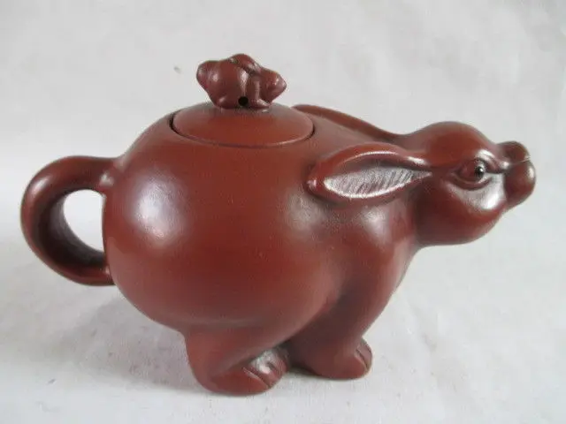 

Ceramic tea-pot ancient Chinese zodiac rabbit mother and son