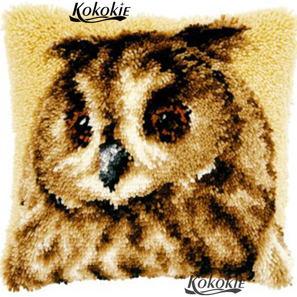 Diy 3d cushion blanket owl embroidery thread latch hook rug kits Cross-stitch Needlework Patchwork Pillowcase | Дом и сад