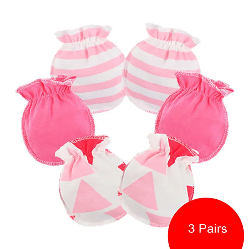 3pcs/lot 100 Cotton Soft Baby Gloves Baby Mittens Gloves Newborn