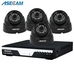 Супер 4ch Full HD 4MP комплект системы охранного видеонаблюдения DVR видеомагнитофон AHD Крытый Черный небольшой купол безопасности Камера Системы