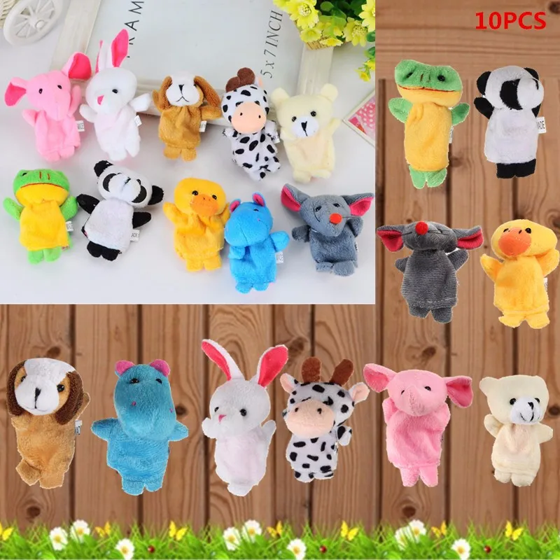 10PCS Fingertip Animal Toys Fingerpuppen Fingertiere Handkasperletheater Puppets