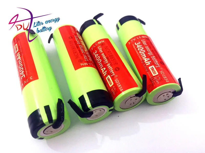 

100% New Original 10PCS NCR18650B 3.7V 3400MAH 18650 Lithium Rechargeable Battery Welding Nickel Sheet batteries