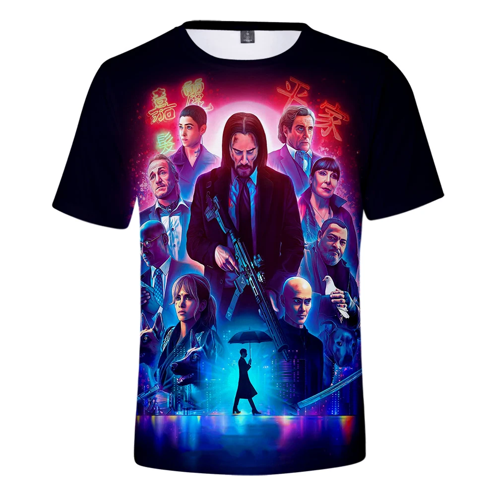 

New The Film 3D John Wick Men/Women t shirt Fashion Cool John Wick 3 Print tshirt Leisure Hot Summer Black Wild Short sleeve Top