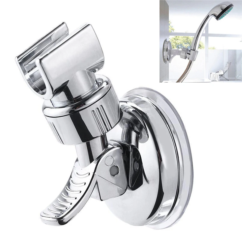hower Head Handset Holder Chrome Bathroom Wall Mount Adjustable Suction Bracket Strong wall Mounted Strong Rack  F#4N21 (4)