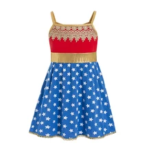 Детское платье-пачка для девочек, костюм супергероя на Хэллоуин, Рождество, день рождения, платье Супермена чудо-Женщины