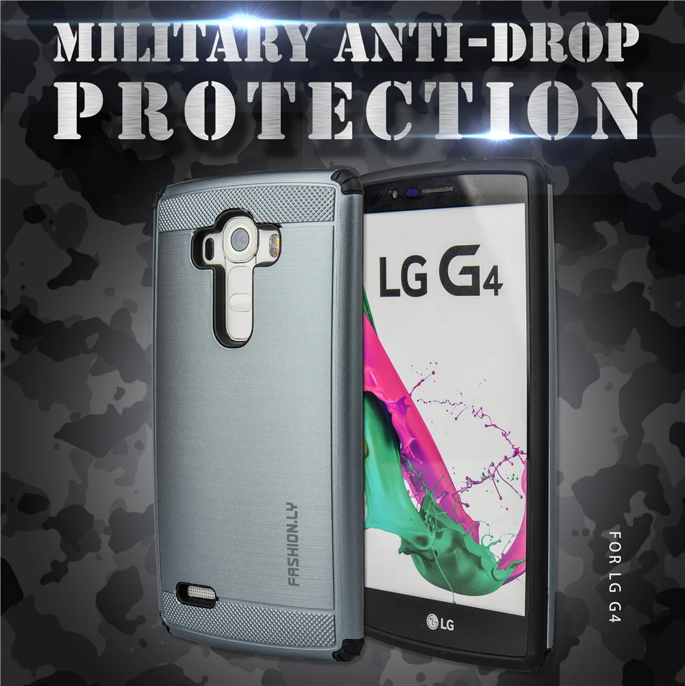 

Luxury Brush Pattern Hard Plastic Soft TPU Armor Phone cover Case for for LG G4 G5 K10 V10 G4 Stylus G3 Stylus Magna H500 H520