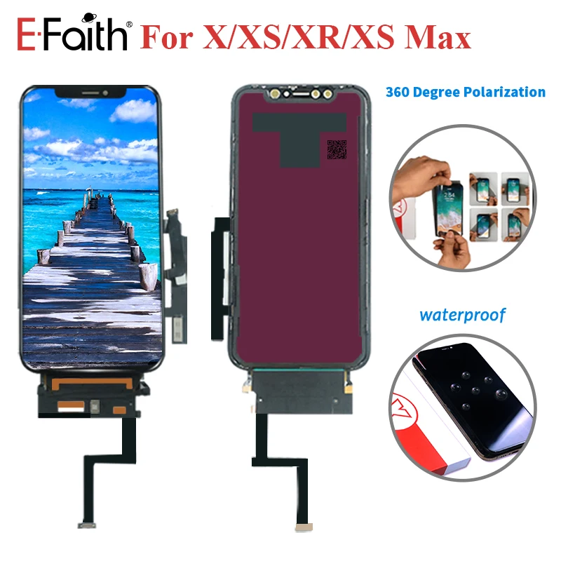 

10PCS E-Faith Amoled Display For iphone X XS lcd screen lcd for iphone XR Digitizer Assembly Replacement OLED LCD Black by DHL