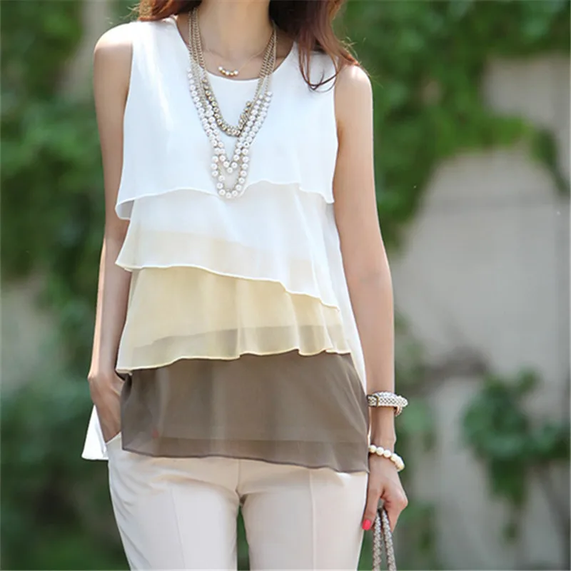 Womens Tops And Blouses Short Sleeve Vintage Layered