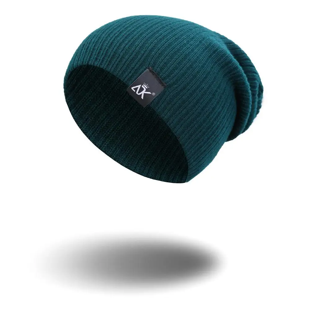 COKK, вязаная шапка, женская шапка, зимняя, мужская, Skullies Beanies, теплая, повседневная, громоздкая шапка, вязаная крючком, шапка, женская, мешковатая шапка, дешево - Цвет: Зеленый