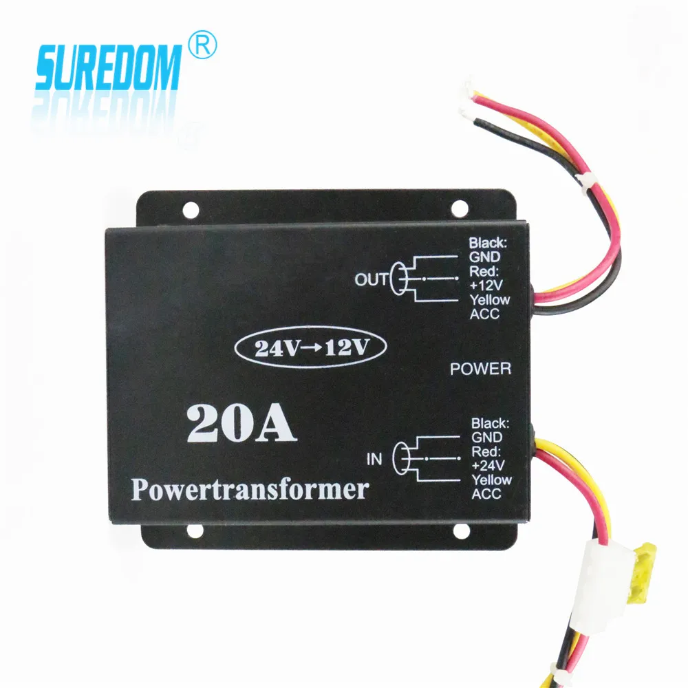 SUREDOM 20a 24 v to 12 v преобразователь мощности для автомобиля из алюминиевого сплава