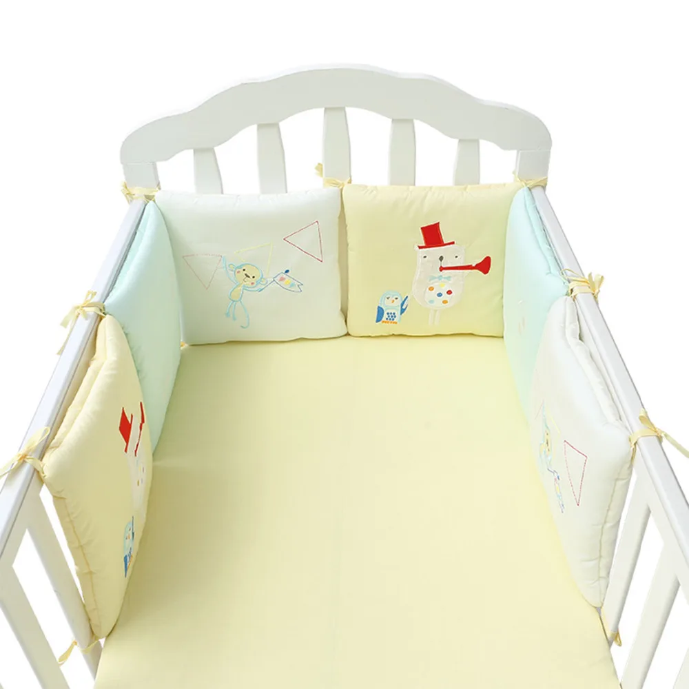 6Pcs/Lot Baby Bed Protector Crib Bumper Pads Baby Bed Bumper in the Crib Cot Bumper Safety Cotton Blend Baby Bedding Set Rail