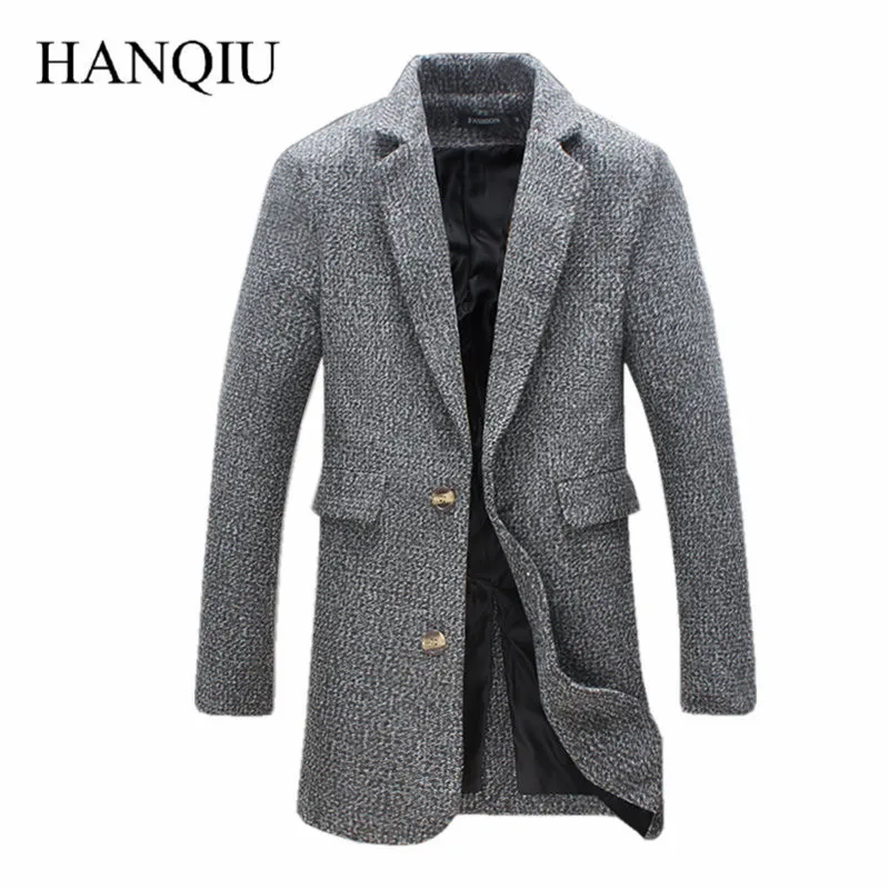 Мужской длинный Тренч модный тренд зимнее Мужское пальто однотонный Тренч пальто мужской пиджак