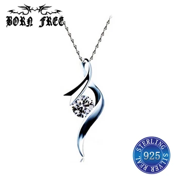 

925 sterling silver white & purple pendant necklace pendants for women femme mujer charms pendentif jewelry bijoux colgantes