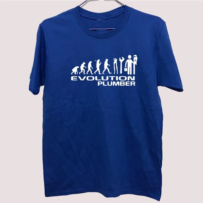 Забавная Эволюция сантехника футболка для мужчин летняя модная футболка с надписью хлопковая Повседневная футболка